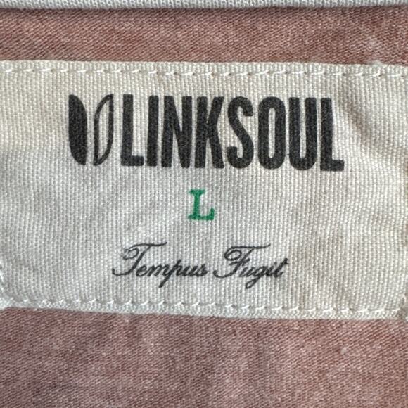 Linksoul Tempus Fugit Men's Pink Feather Printed Golf Polo Shirt Size Large - Picture 6 of 8